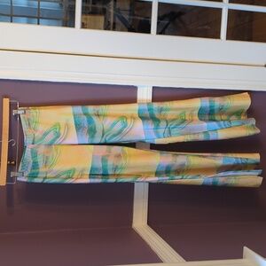NWOT Mandinga retro print flare with slits pants size small